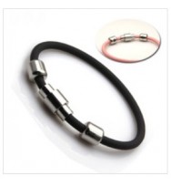 Biolife Titanium sports bracelet negative ion silicone wristband multi color rope  with two germanium stones 